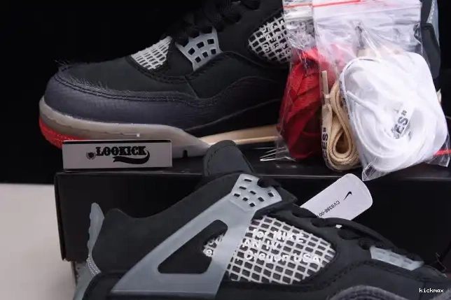 Cheap MAX Bred x White Off Jordan 4 CV9388-001 Retro Air 0523